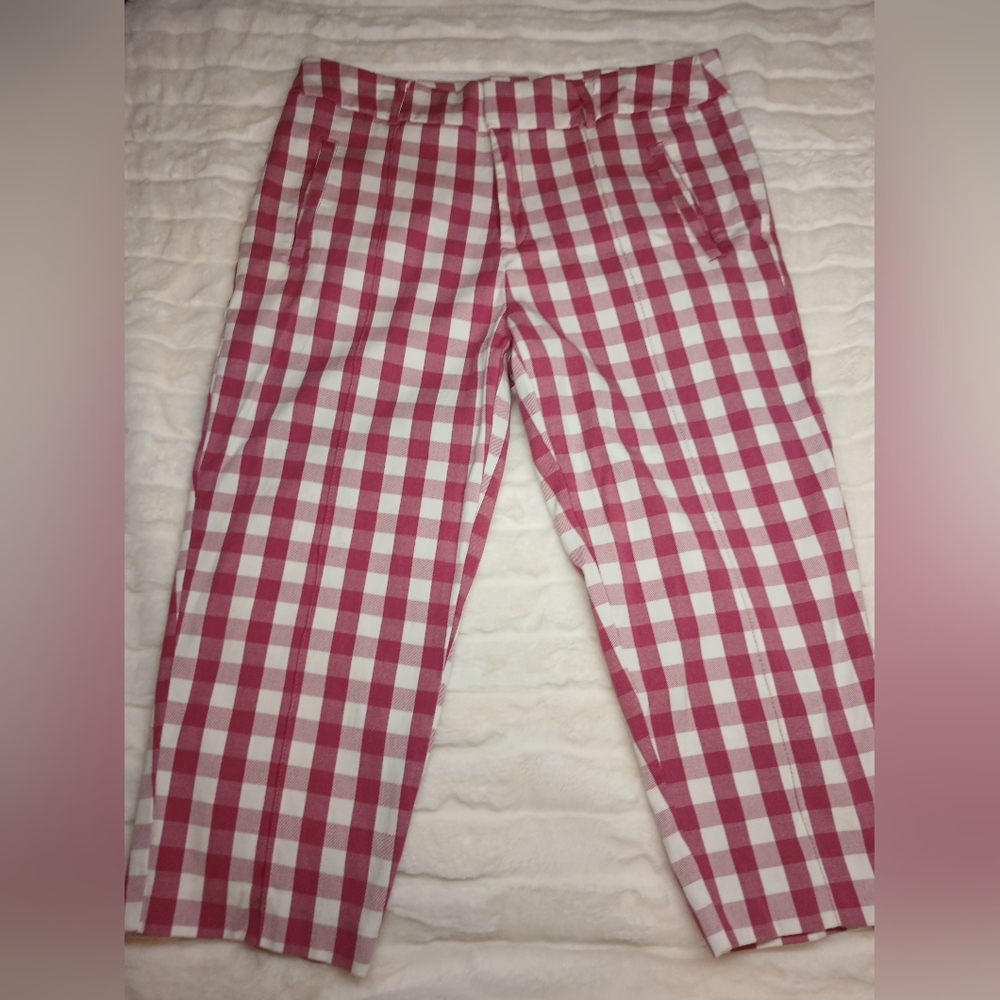 Time and Tru Pink Gingham Ankle Pants | Size 12